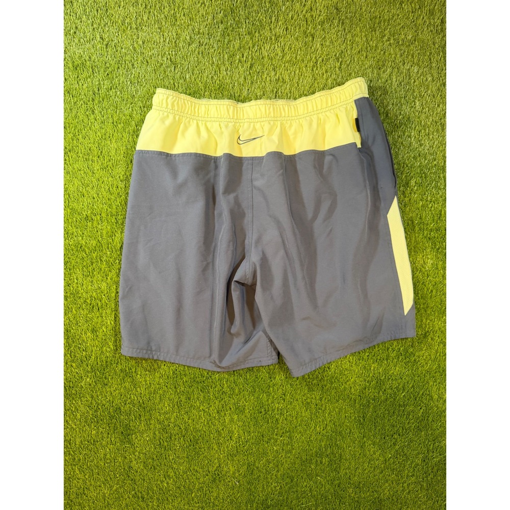 Nike Mens Swim Trunks Grey Neon Yellow Mesh Lined Board Shorts XL - Picture 4 of 7